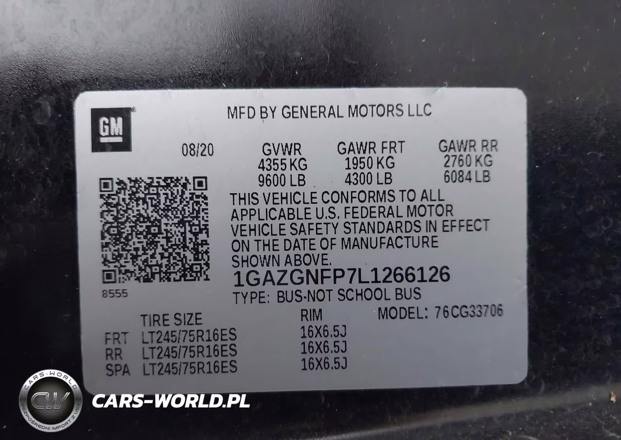 2020 Chevrolet Express Passenger Rwd 3500 Extended Wheelbase Ls VIN:1GAZGNFP7L1266126 - 9