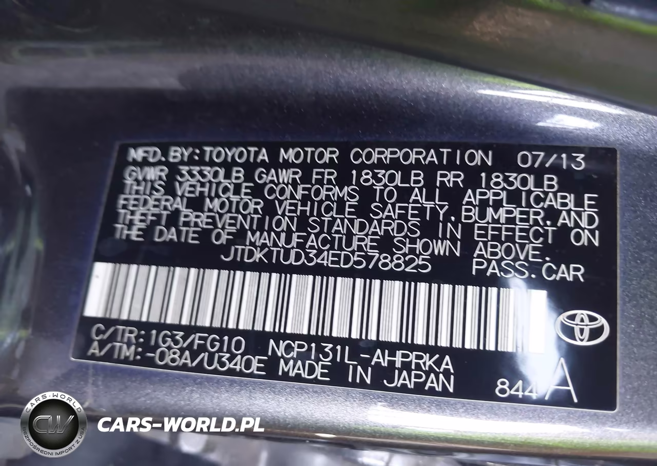 2014 Toyota Yaris Le (Tmc-Cbu Plant) VIN:JTDKTUD34ED578825 - 9