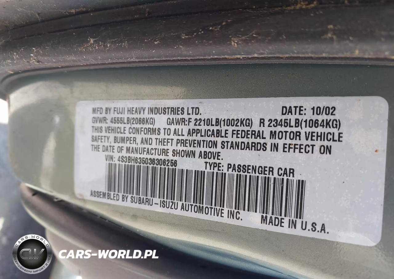 2003 Subaru Legacy L-L W-Special Edition Package VIN:4S3BH635036306256 - 9
