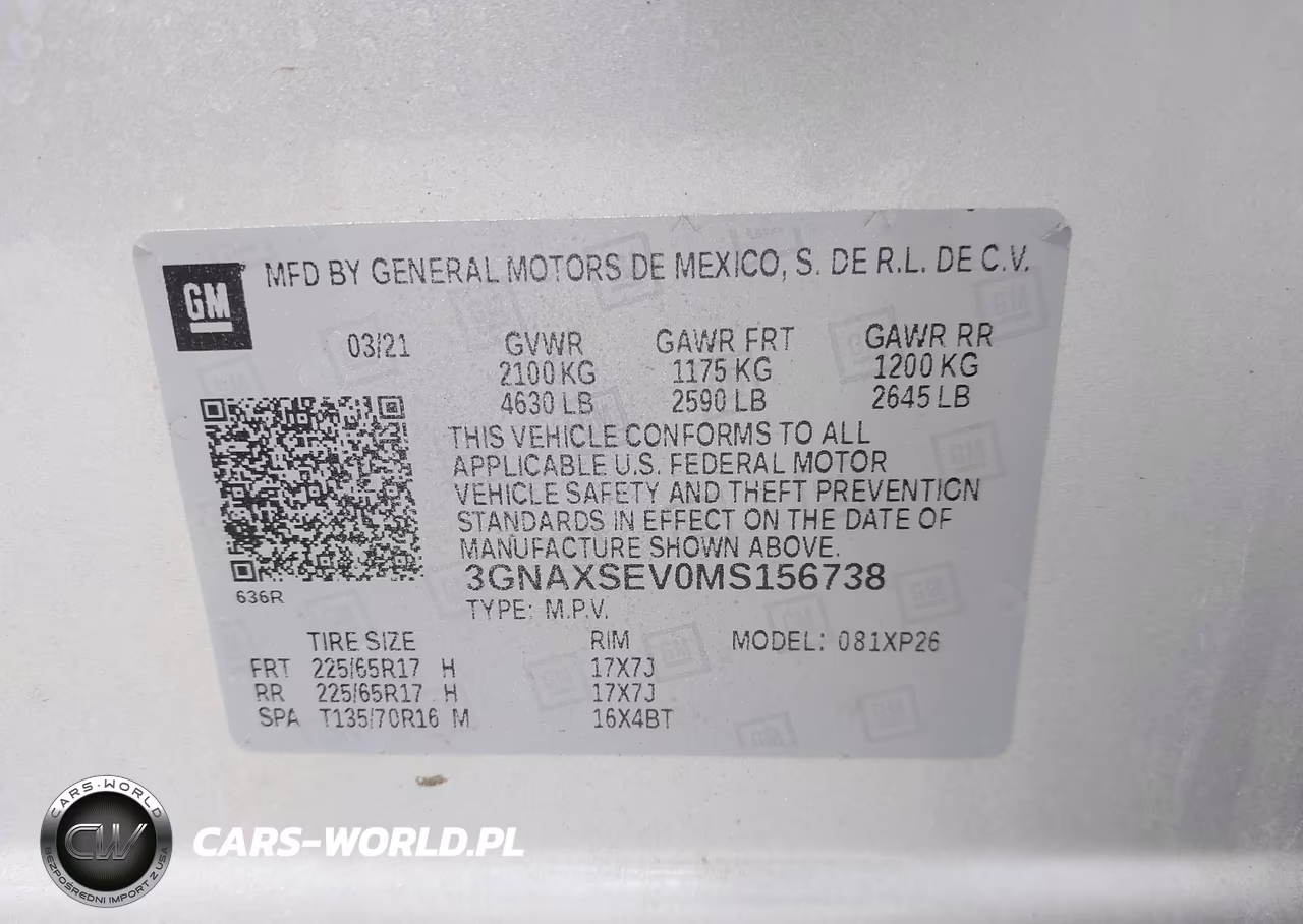 2021 Chevrolet Equinox Awd Ls VIN:3GNAXSEV0MS156738 - 9