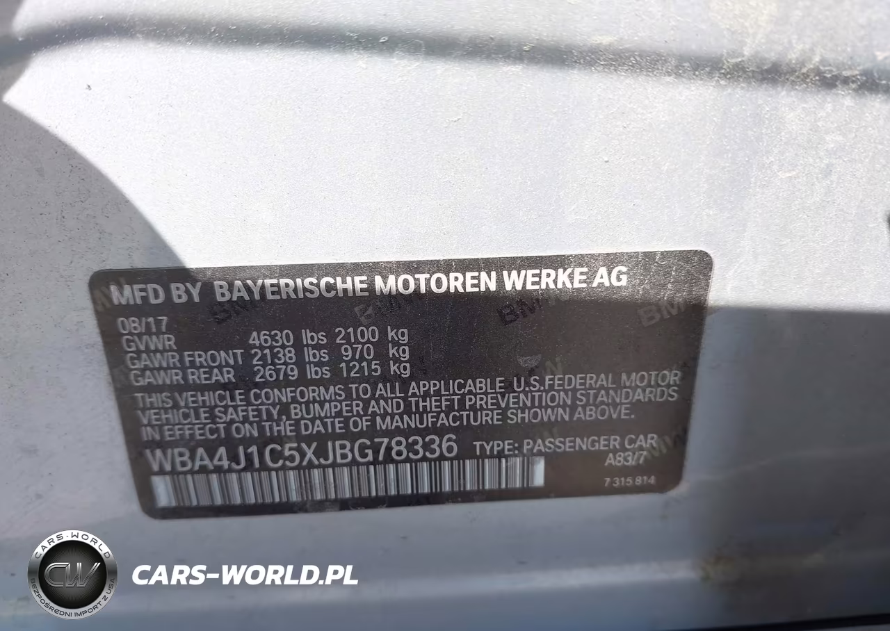 2018 BMW 430I Gran Coupe VIN:WBA4J1C5XJBG78336 - 9