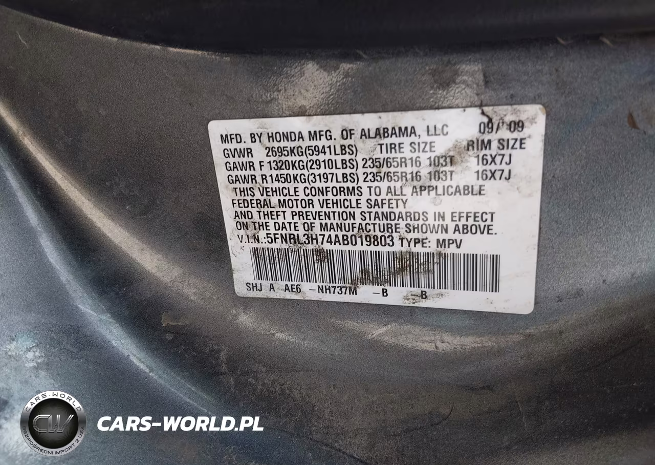2010 Honda Odyssey Ex-L VIN:5FNRL3H74AB019803 - 9