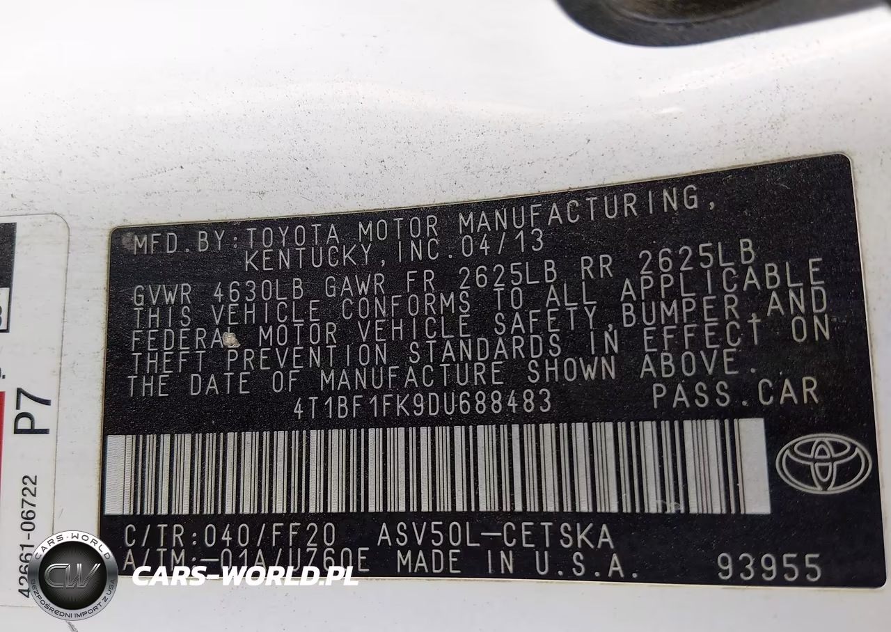 2013 Toyota Camry Se VIN:4T1BF1FK9DU688483 - 9