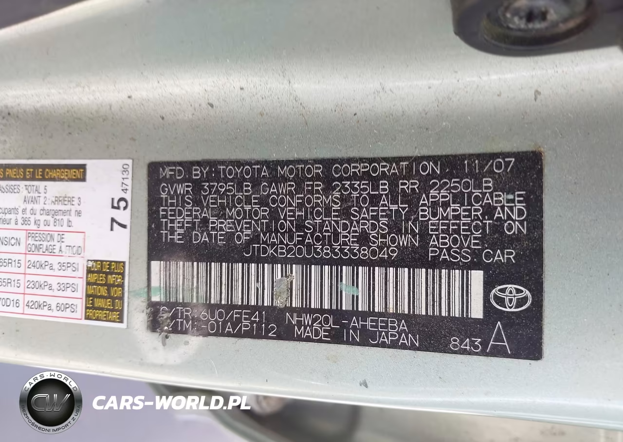 2008 Toyota Prius VIN:JTDKB20U383338049 - 9