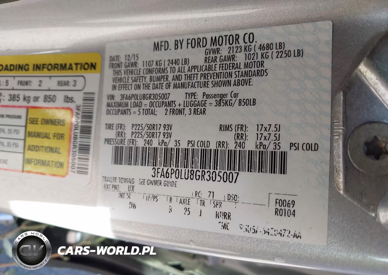 2016 Ford Fusion Hybrid Se VIN:3FA6P0LU8GR305007 - 9