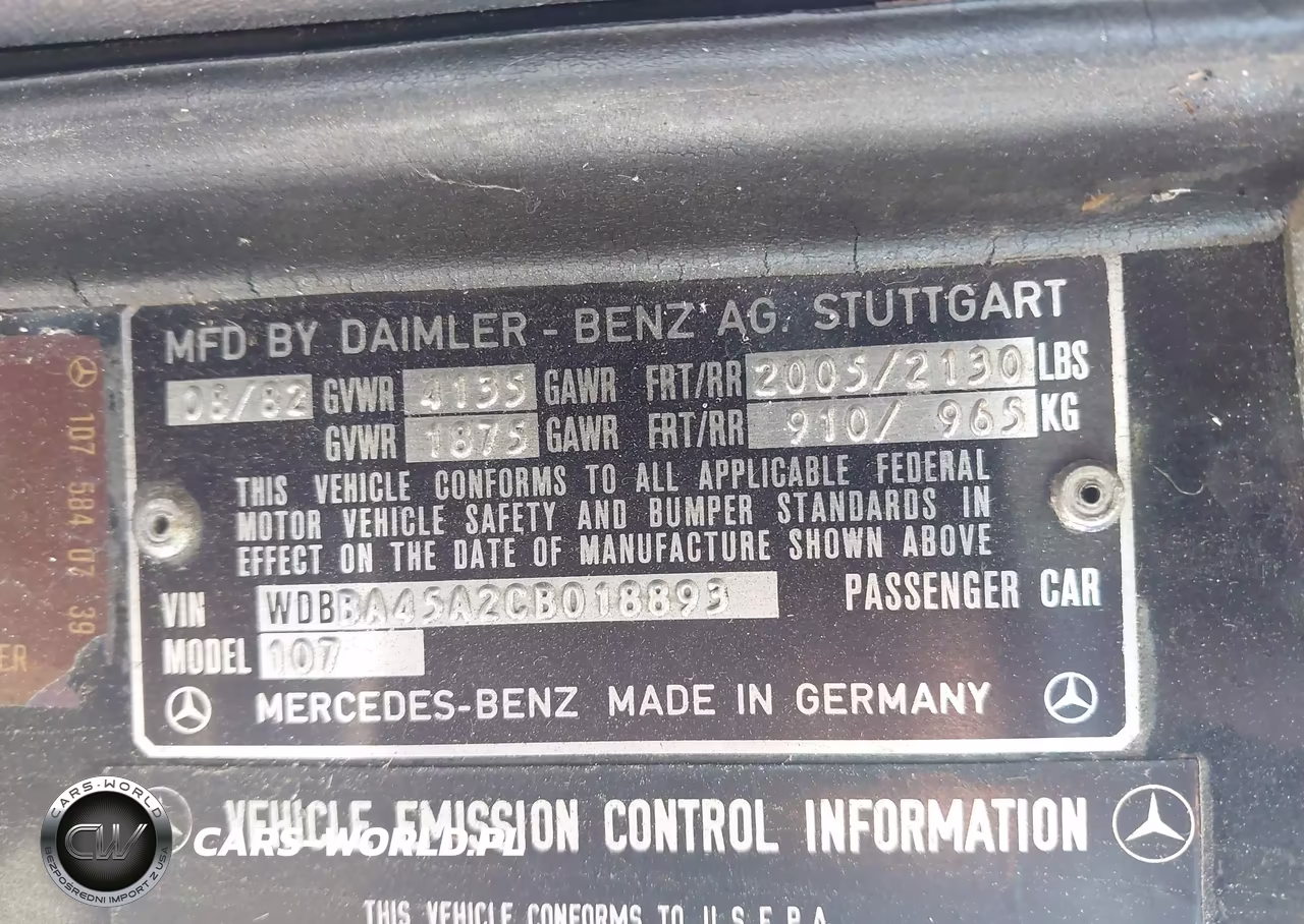 1982 Mercedes-Benz 380 Sl VIN:WDBBA45A2CB018893 - 9