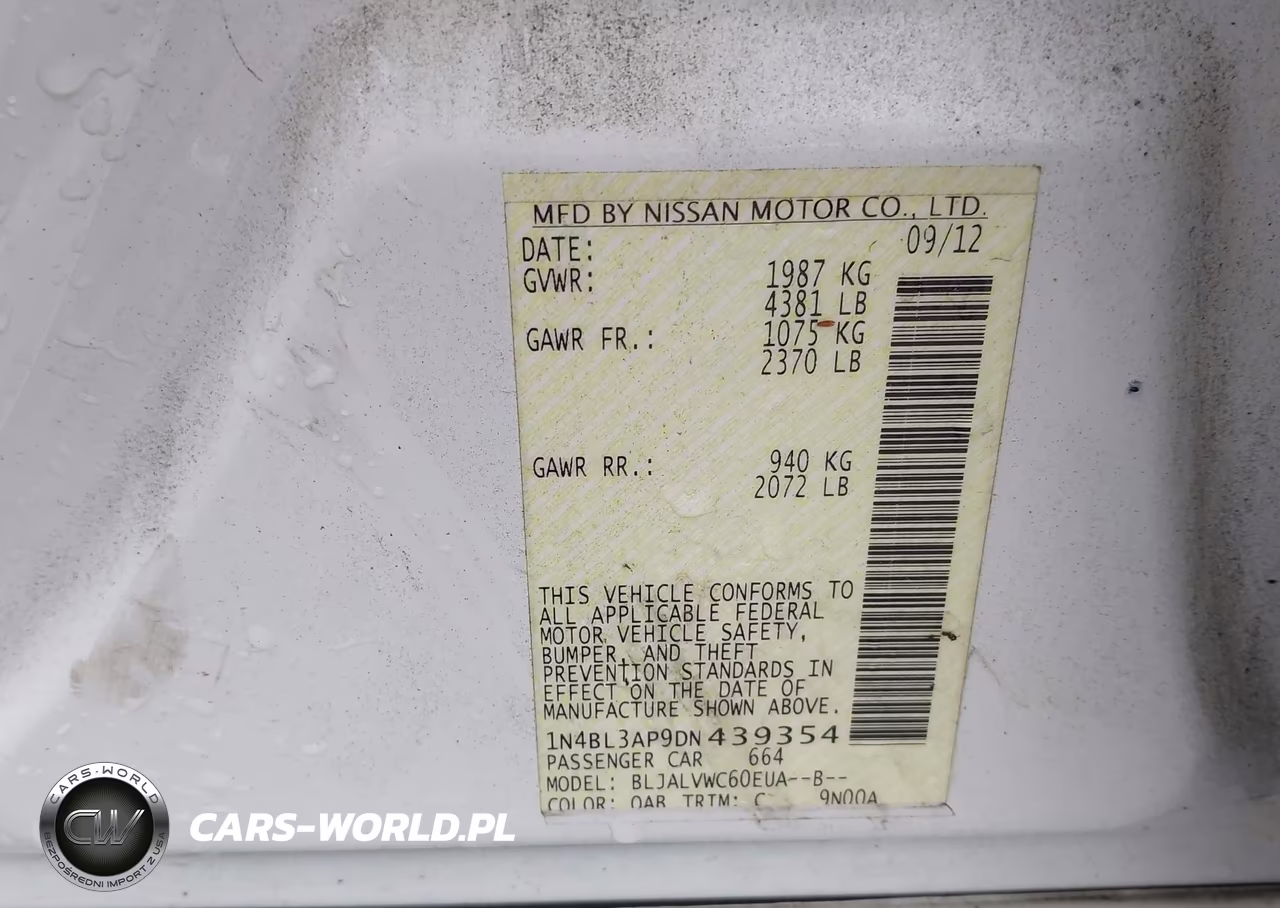 2013 Nissan Altima 3.5 Sl VIN:1N4BL3AP9DN439354 - 9
