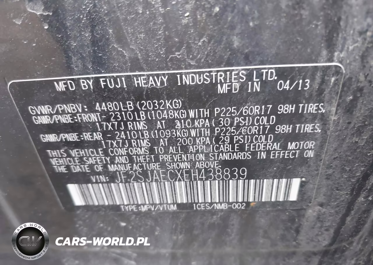 2014 Subaru Forester 2.5I Premium VIN:JF2SJAECXEH438839 - 9