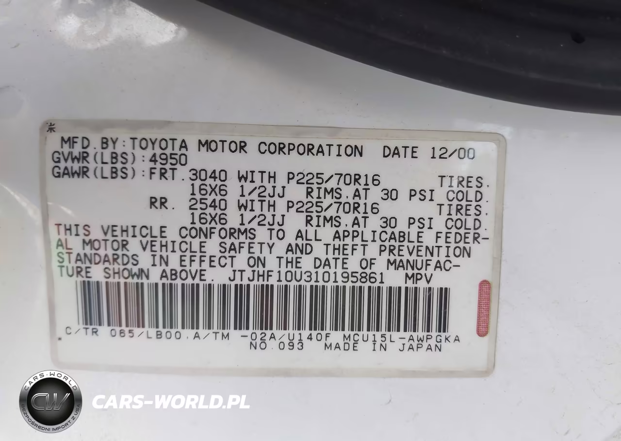 2001 Lexus Rx 300 VIN:JTJHF10U310195861 - 9