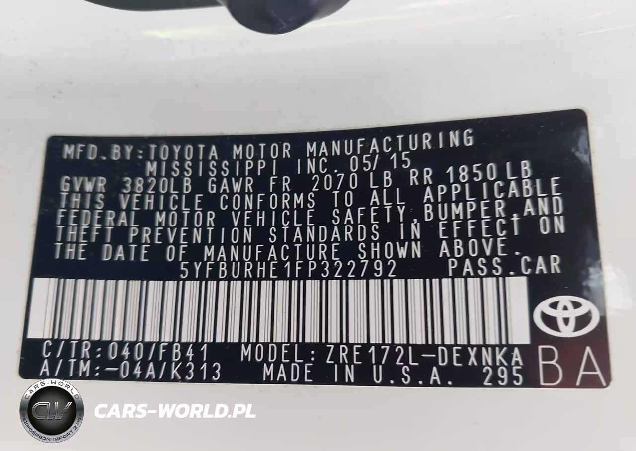 2015 Toyota Corolla Le VIN:5YFBURHE1FP322792 - 9