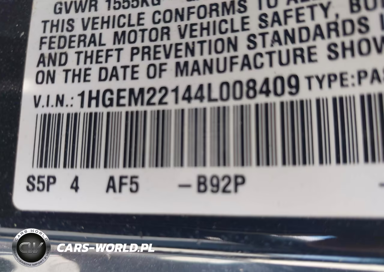 2004 Honda Civic Vp VIN:1HGEM22144L008409 - 9