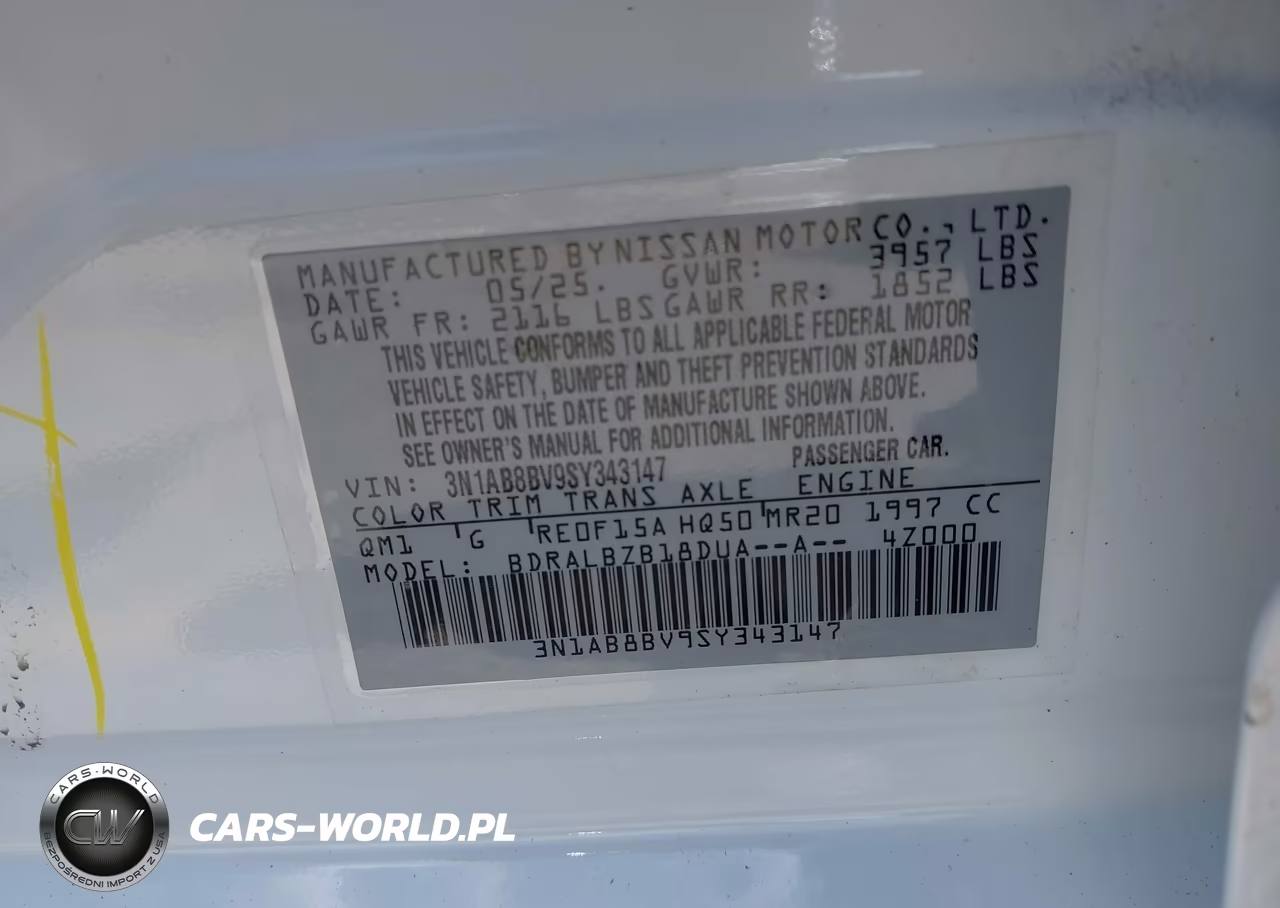 2025 Nissan Sentra S VIN:3N1AB8BV9SY343147 - 9