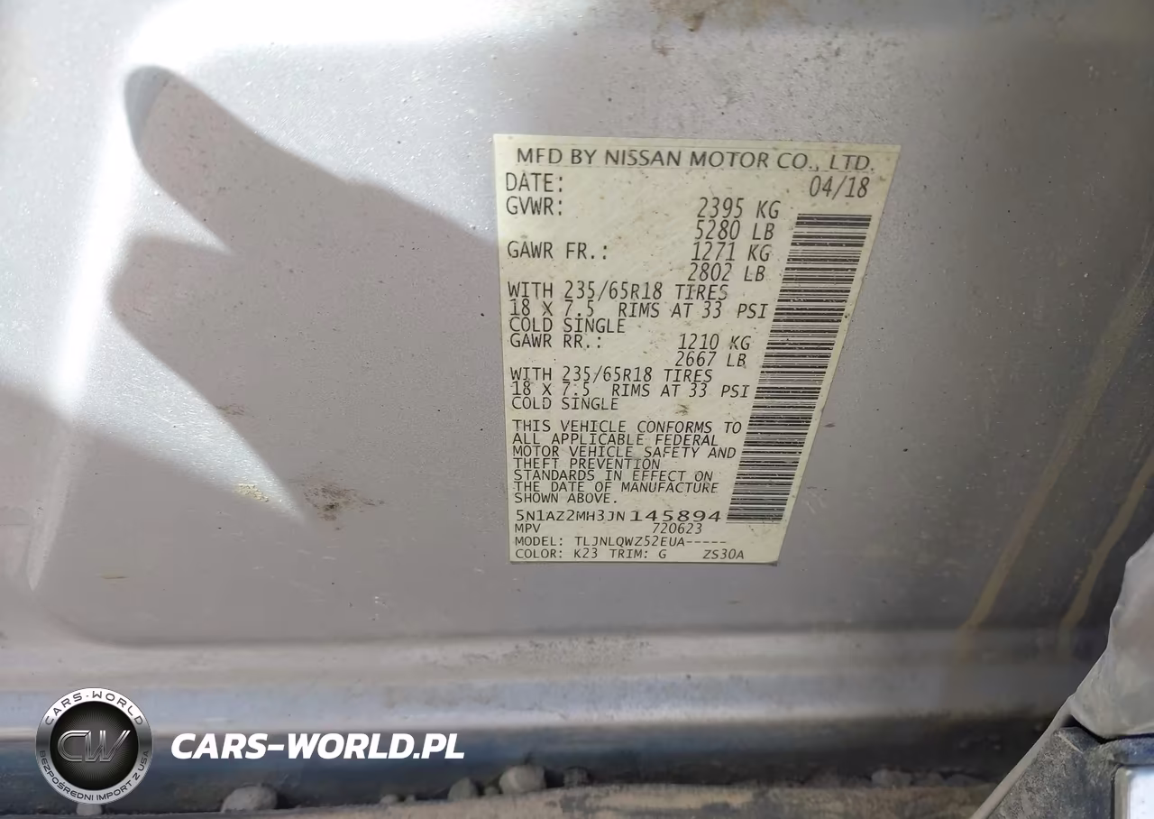 2018 Nissan Murano Sv VIN:5N1AZ2MH3JN145894 - 9