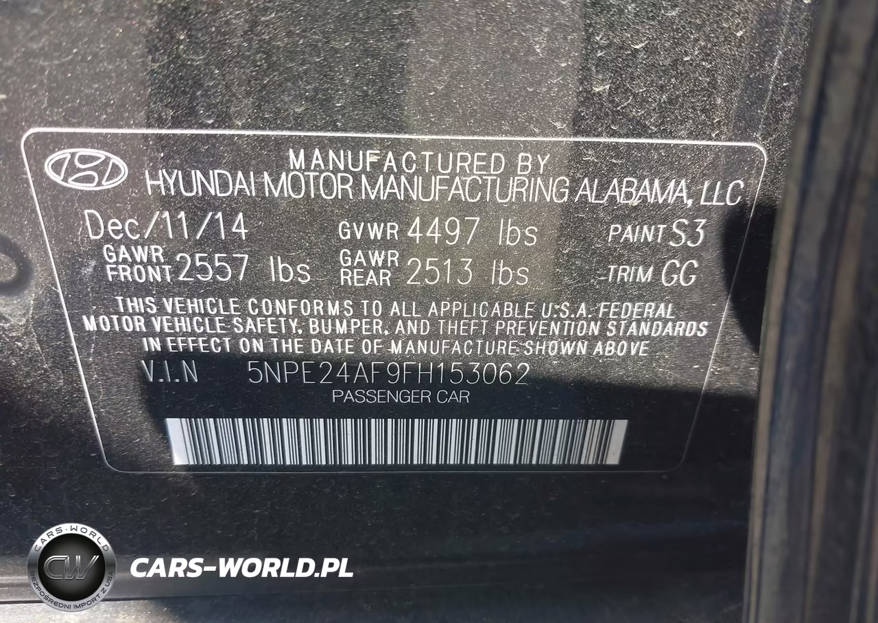 2015 Hyundai Sonata Se VIN:5NPE24AF9FH153062 - 9