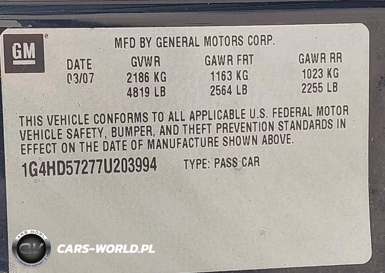 2007 Buick Lucerne Cxl VIN:1G4HD57277U203994 - 9
