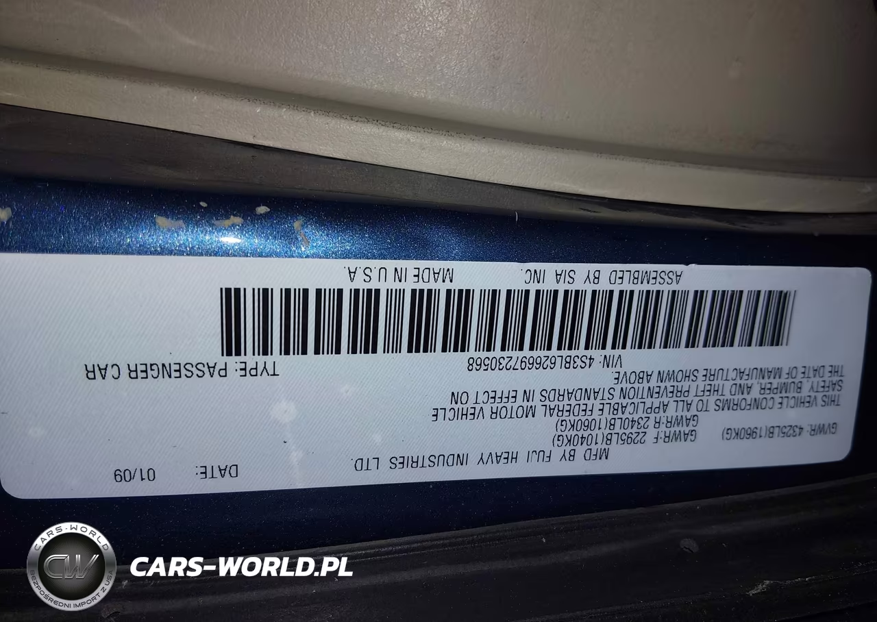 2009 Subaru Legacy 2.5I Limited VIN:4S3BL626697230568 - 9