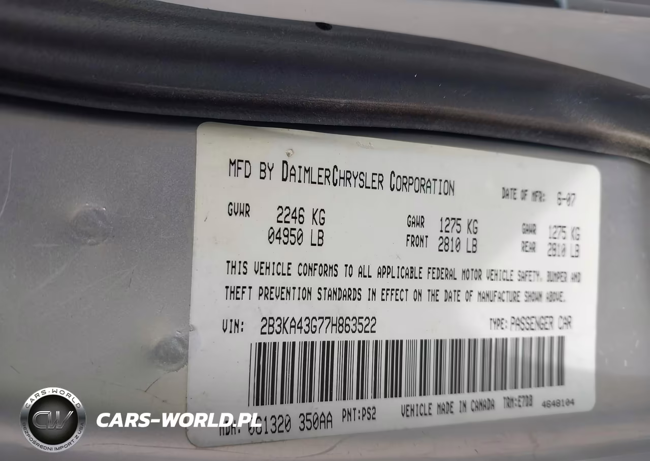 2007 Dodge Charger VIN:2B3KA43G77H863522 - 9