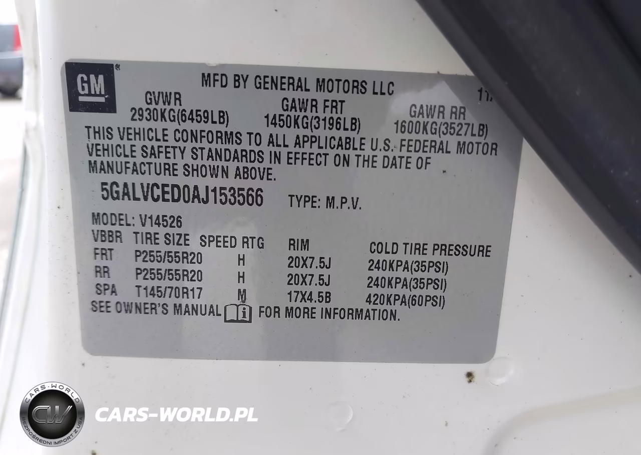 2010 Buick Enclave 2Xl VIN:5GALVCED0AJ153566 - 9