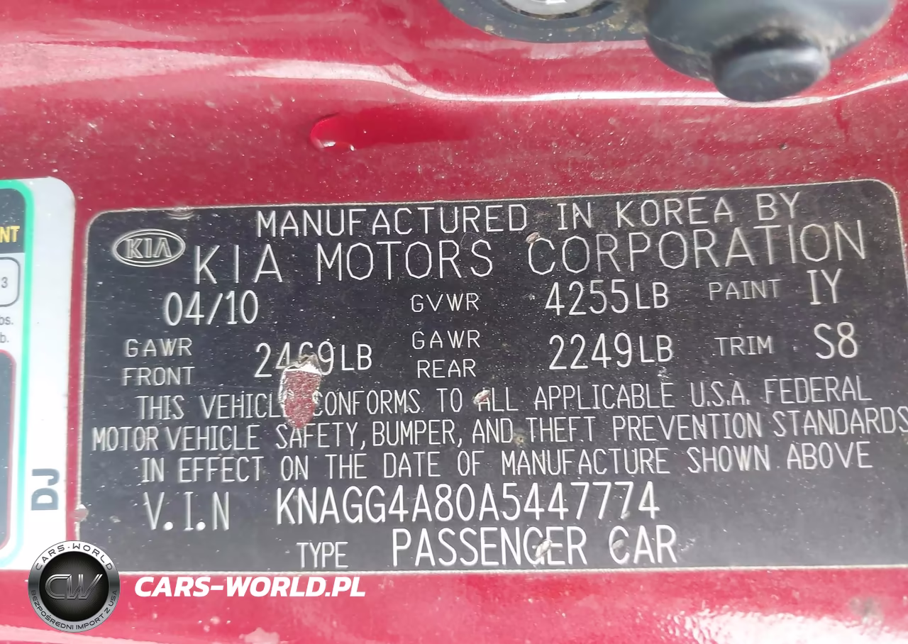 2010 Kia Optima Lx VIN:KNAGG4A80A5447774 - 9