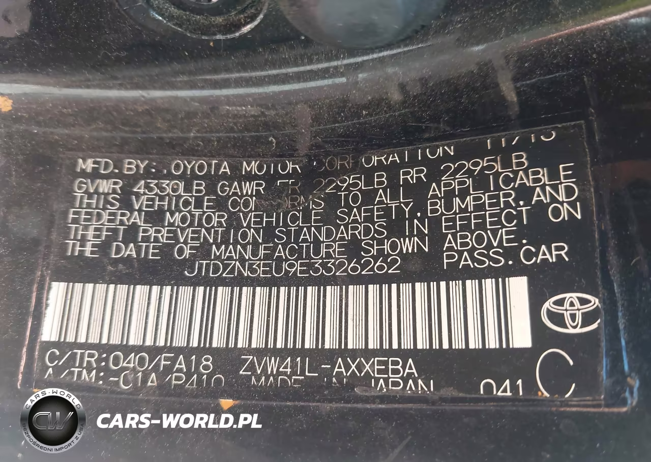 TOYOTA PRIUS V VIN:JTDZN3EU9E3326262 - 9