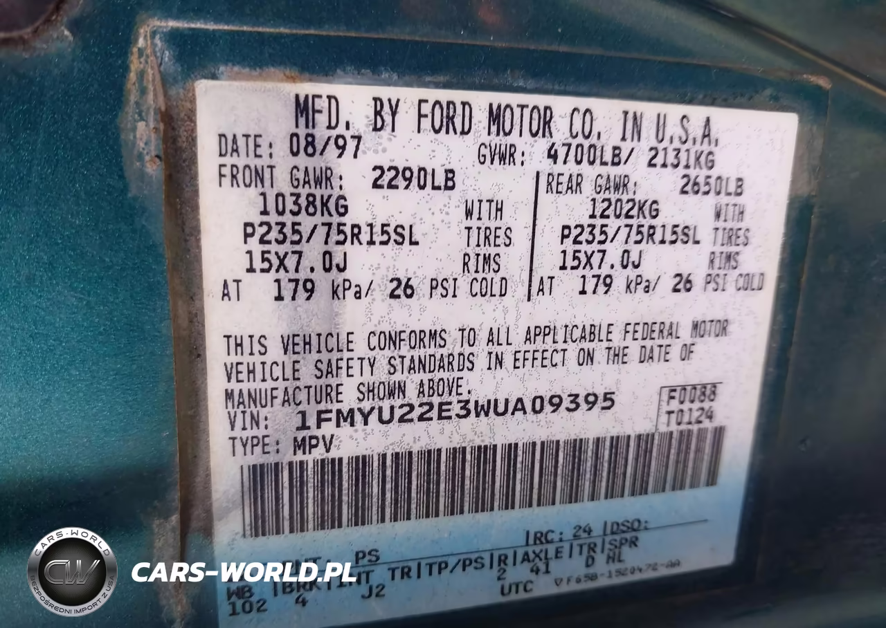 1998 Ford Explorer Sport VIN:1FMYU22E3WUA09395 - 9