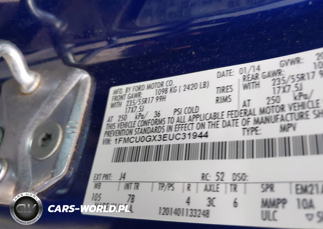 2014 Ford Escape Se VIN:1FMCU0GX3EUC31944 - 9