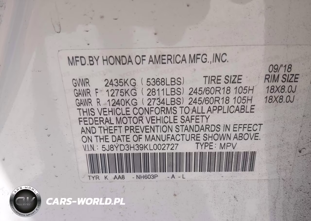 2019 Acura Mdx Standard VIN:5J8YD3H39KL002727 - 9
