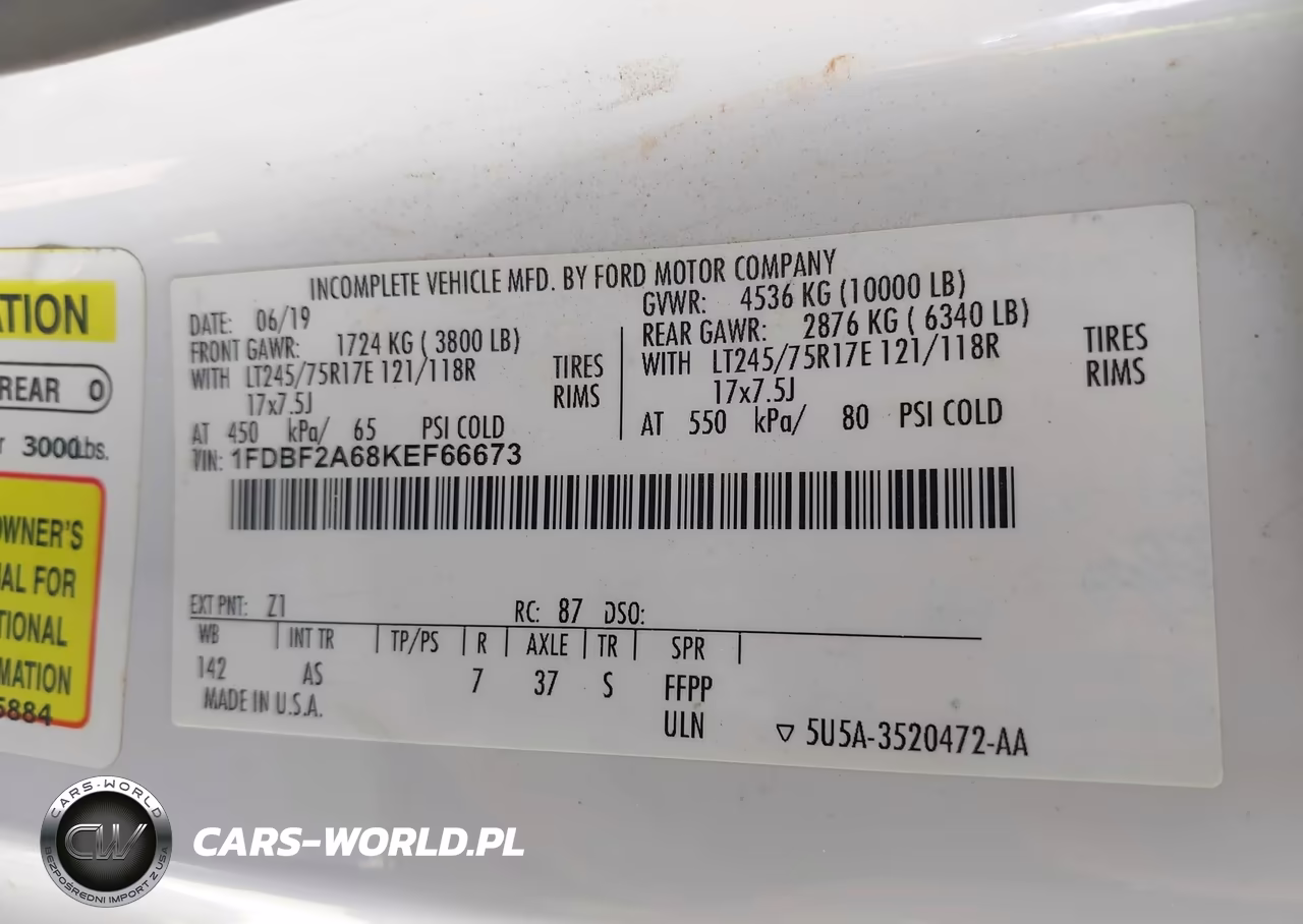 2019 Ford F-250 Xl-Xlt VIN:1FDBF2A68KEF66673 - 9
