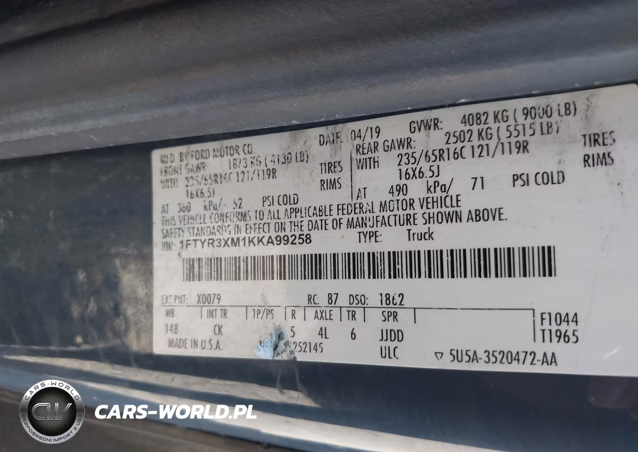 2019 Ford Transit-250 VIN:1FTYR3XM1KKA99258 - 9