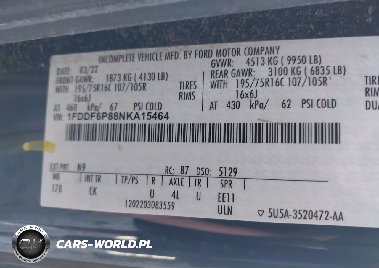2022 Ford Transit-350 Cutaway VIN:1FDDF6P88NKA15464 - 8