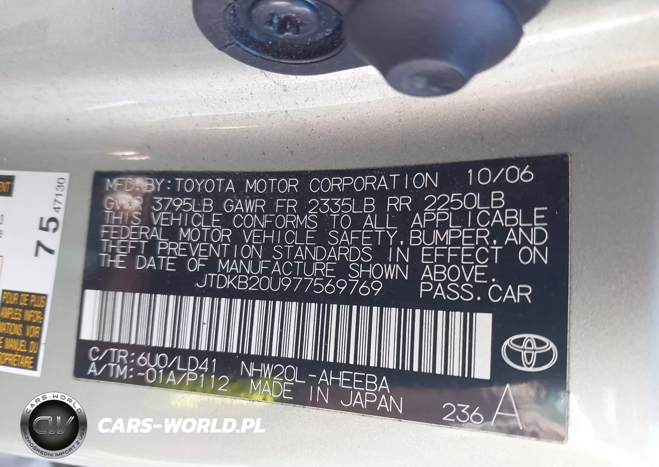 2007 Toyota Prius VIN:JTDKB20U977569769 - 9