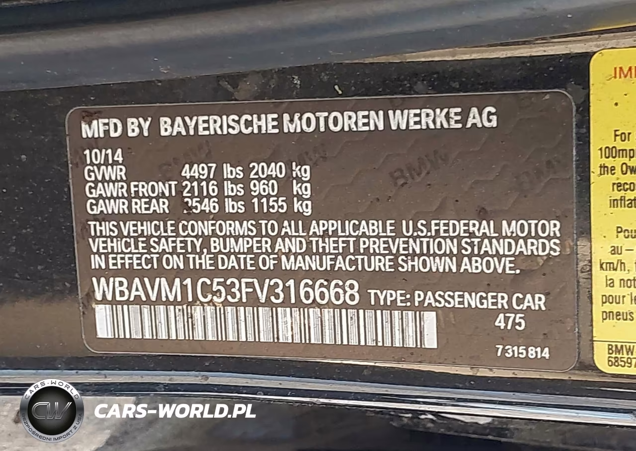 2015 BMW X1 Sdrive28I VIN:WBAVM1C53FV316668 - 9