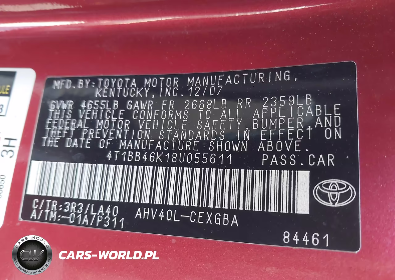 2008 Toyota Camry Hybrid VIN:4T1BB46K18U055611 - 9