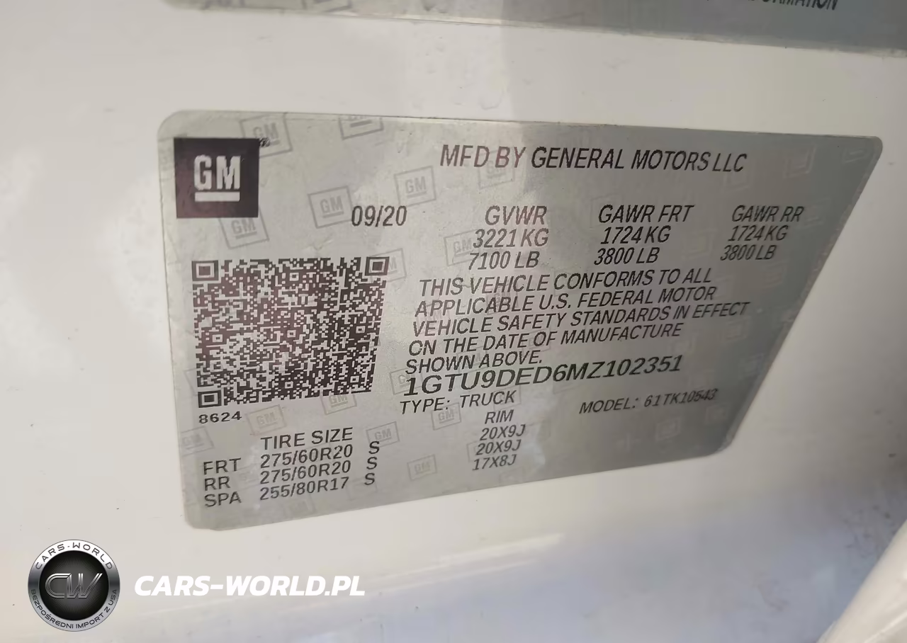 2021 GMC Sierra 1500 4Wd Short Box Slt VIN:1GTU9DED6MZ102351 - 9