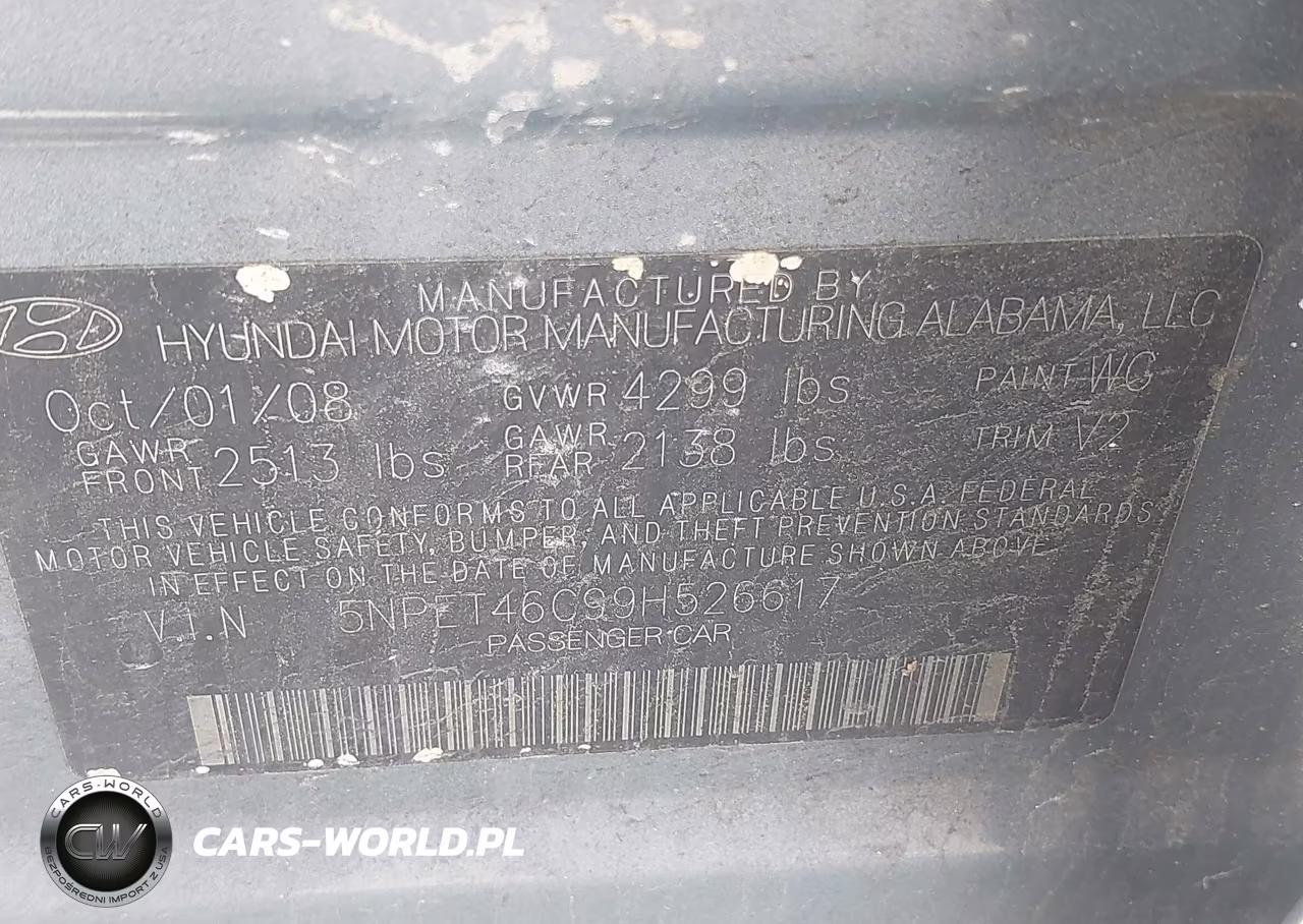 2009 Hyundai Sonata Gls VIN:5NPET46C99H526617 - 9