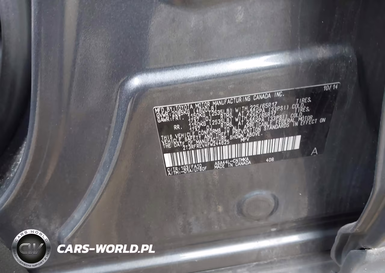 2015 Toyota Rav4 Xle VIN:2T3RFREV4FW244625 - 9