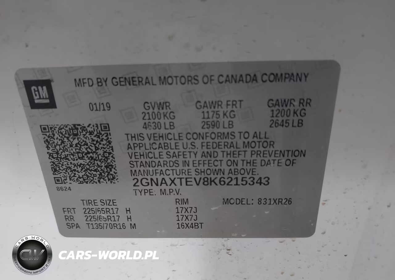 2019 Chevrolet Equinox Lt VIN:2GNAXTEV8K6215343 - 9