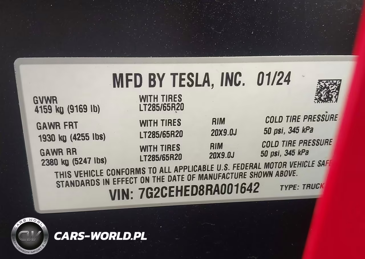 2024 Tesla Cybertruck All-Wheel Drive VIN:7G2CEHED8RA001642 - 9