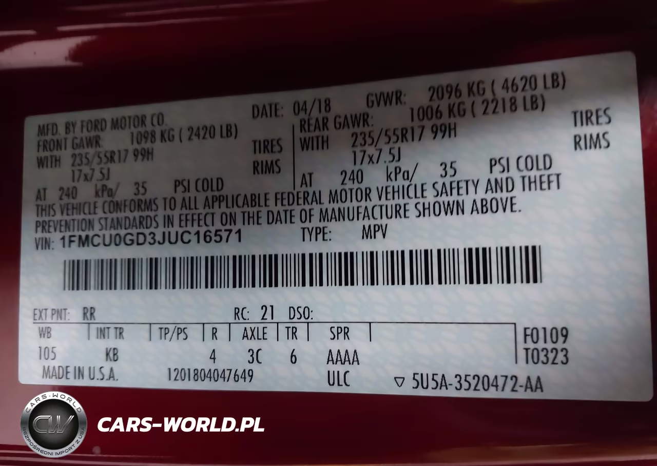 2018 Ford Escape Se VIN:1FMCU0GD3JUC16571 - 9