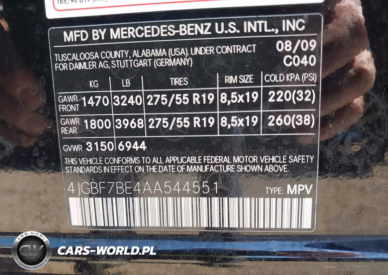 2010 Mercedes-Benz Gl 450 4Matic VIN:4JGBF7BE4AA544551 - 9
