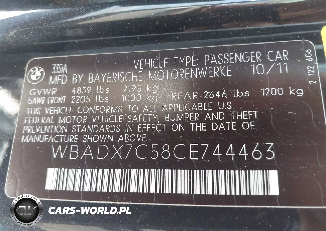 2012 BMW 335I VIN:WBADX7C58CE744463 - 9