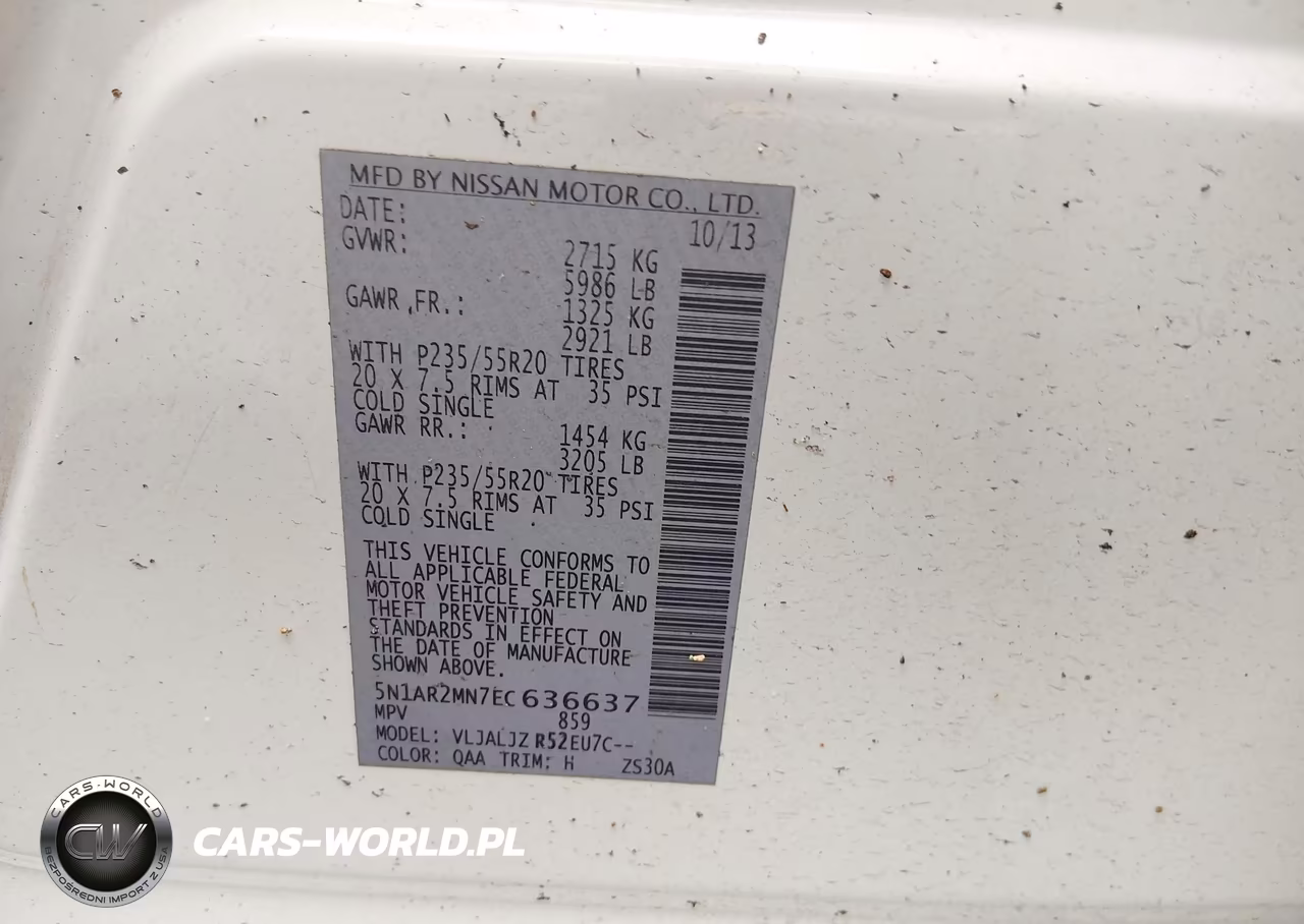 2014 Nissan Pathfinder Platinum VIN:5N1AR2MN7EC636637 - 9