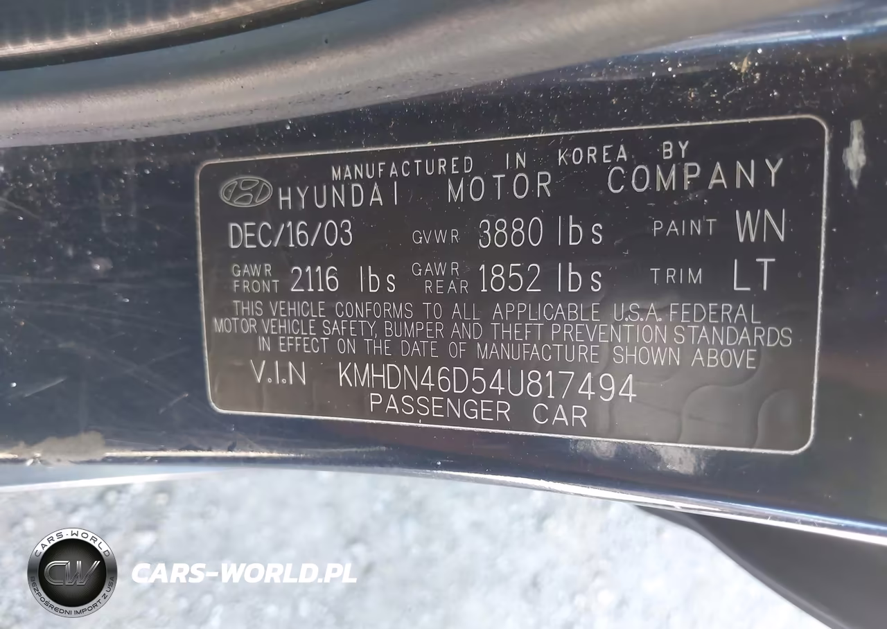 2004 Hyundai Elantra Gls-Gt VIN:KMHDN46D54U817494 - 9