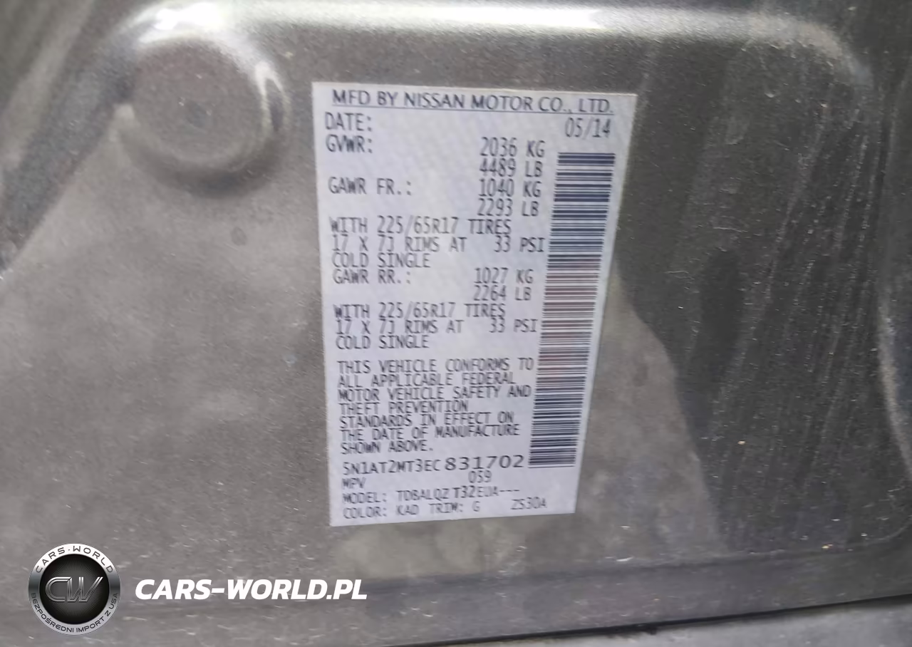 2014 Nissan Rogue Sv VIN:5N1AT2MT3EC831702 - 9