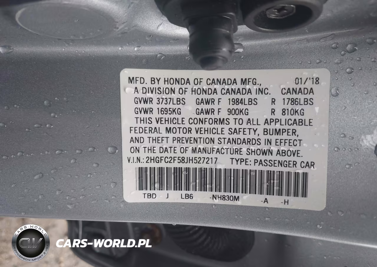2018 Honda Civic Lx VIN:2HGFC2F58JH527217 - 9