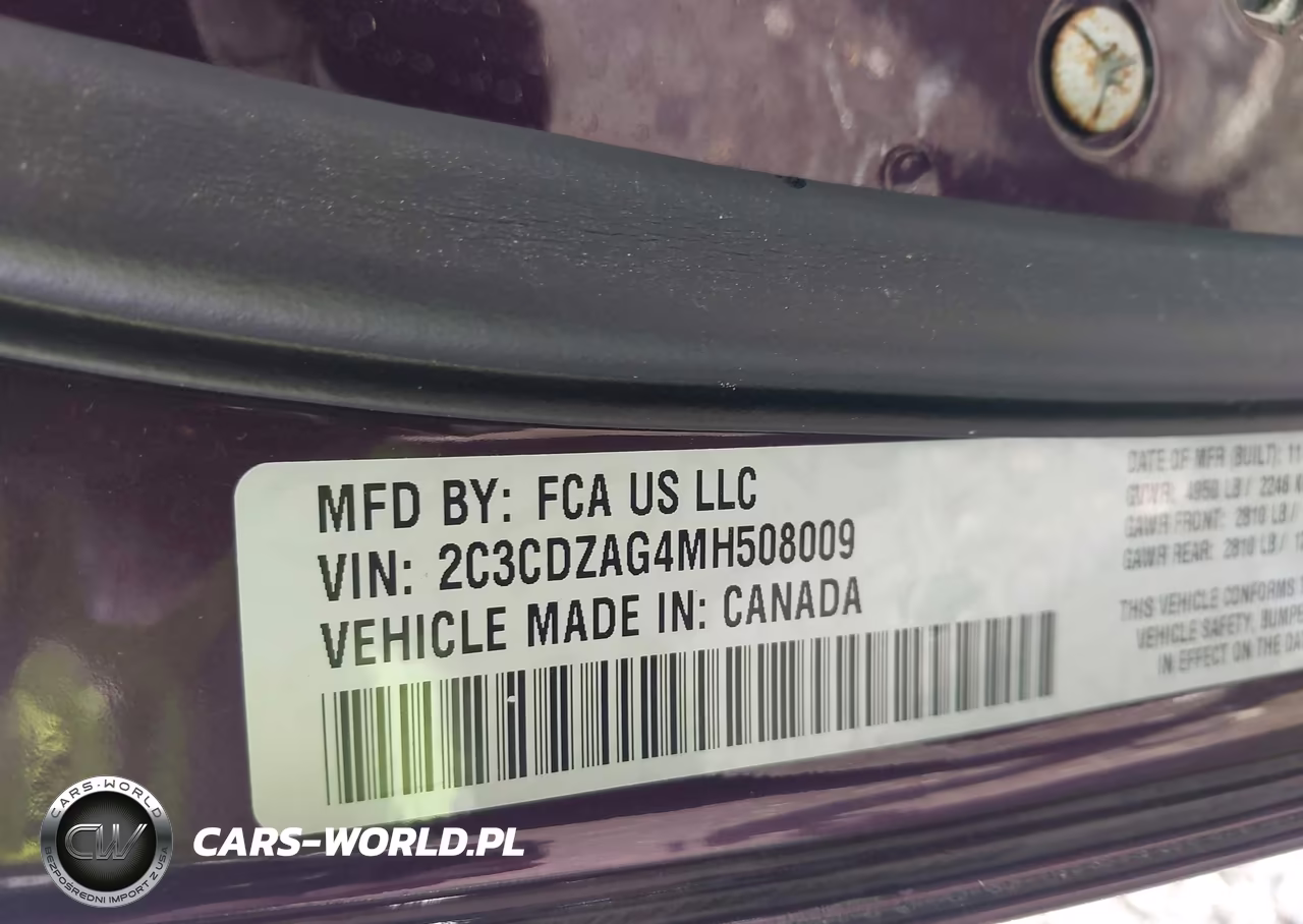 2021 Dodge Challenger Sxt VIN:2C3CDZAG4MH508009 - 9