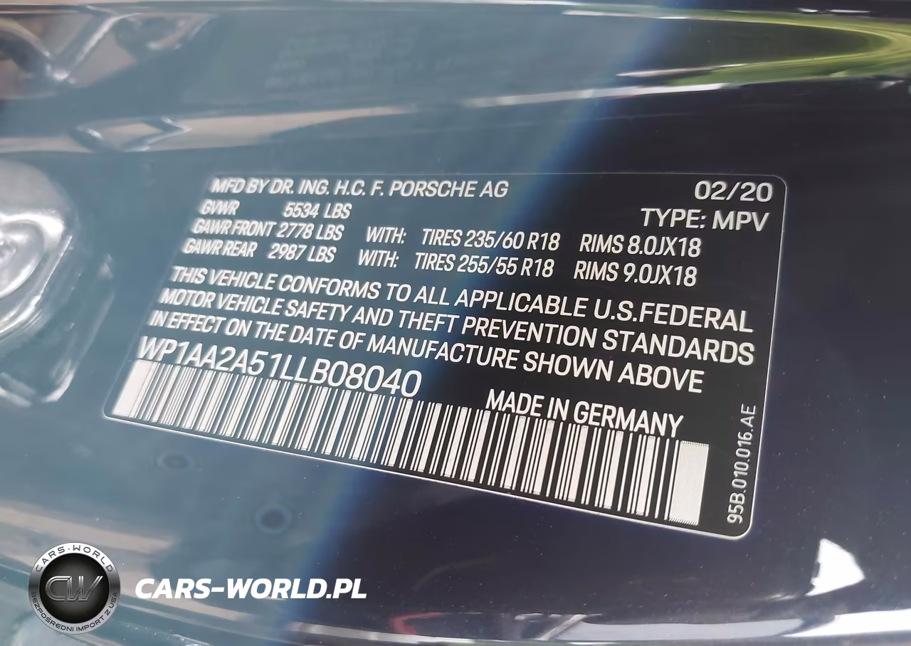 2020 Porsche Macan VIN:WP1AA2A51LLB08040 - 9