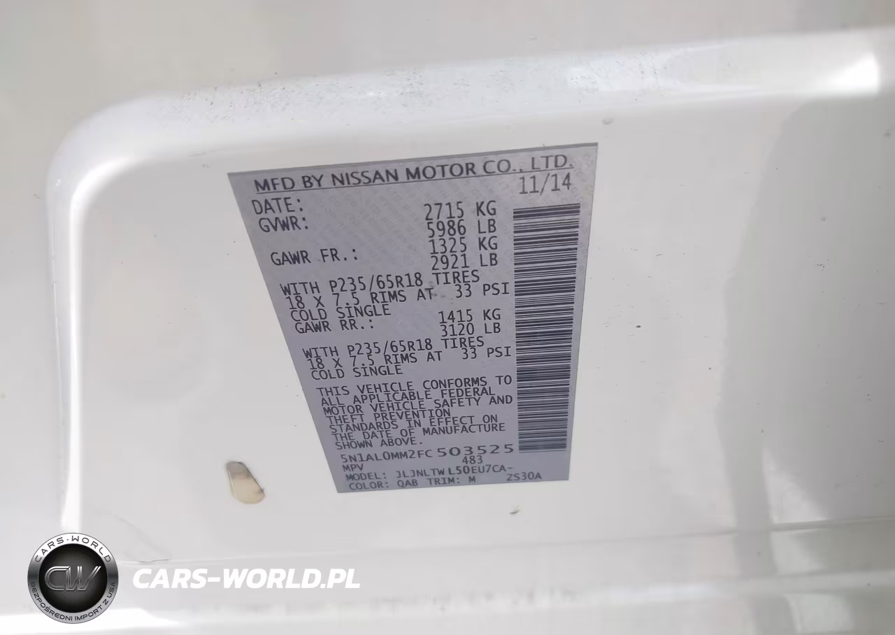 2015 Infiniti Qx60 VIN:5N1AL0MM2FC503525 - 9