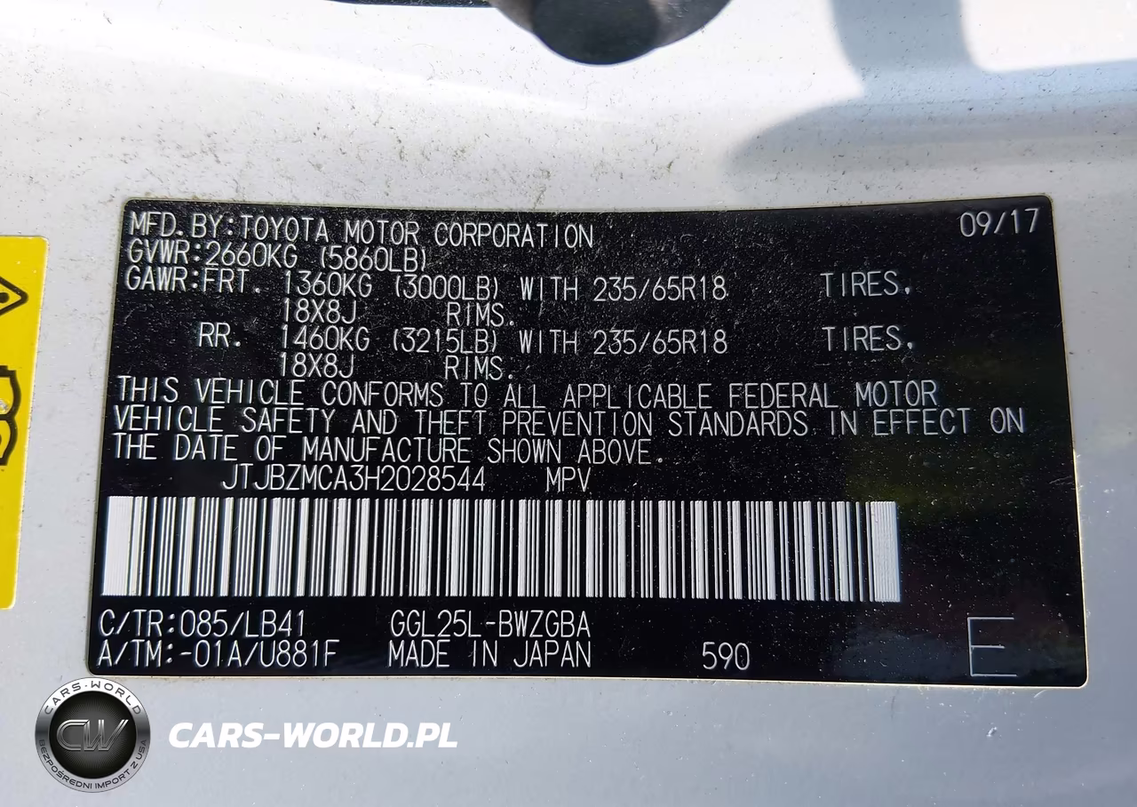 2017 Lexus Rx 350 VIN:JTJBZMCA3H2028544 - 9