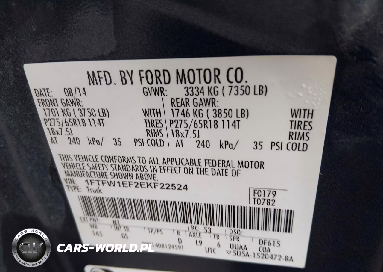 2014 Ford F-150 Xlt VIN:1FTFW1EF2EKF22524 - 9